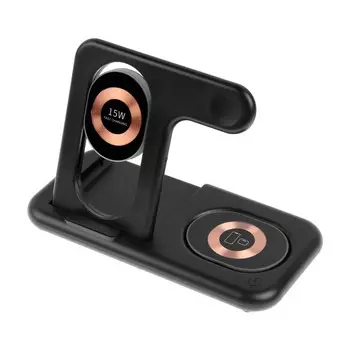 Беспроводное зарядное устройство 3 в 1 y36, 15 вт, складная, подсветка, usb, type-c, черная