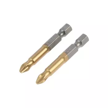 Биты тундра, намагниченные, сталь s2, 58-60 hrc, tin, ph2 х 50 мм, 2 шт.