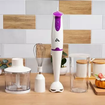 Блендер luazon lbr-01, погружной, 500 вт, 0.5/0.6 л, 2 скорости, фиолетовый