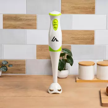 Блендер luazon lbr-25, погружной, 300 вт, 2 скорости, бело-зеленый