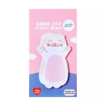 Блок для записей 3570 мм, 30 листов, бело - розовый котик