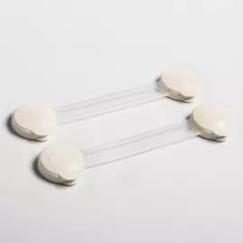 Набор блокираторов для дверей и ящиков, гибкий, 17 см, 2 шт., цвет прозрачный/белый, крошка я