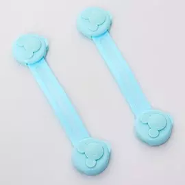 Блокиратор двери гибкий, набор 2 шт., цвет голубой