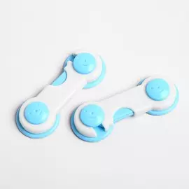 Набор блокираторов для дверей и ящиков, 2 шт., цвет белый/голубой, крошка я