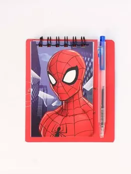 Блокнот а7 и мини ручка, человек паук