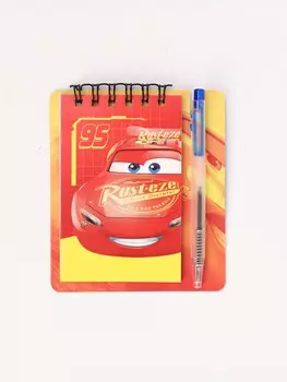 Блокнот а7 и мини ручка, тачки