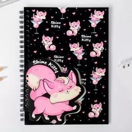Блокнот на спирали а5 и мини блокнот shine kitty