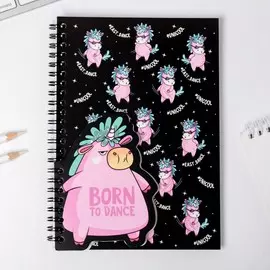 Блокнот на спирали а5 и мини блокнот born to dance