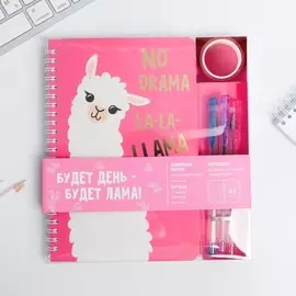 Блокнот со скотчем и ручкой