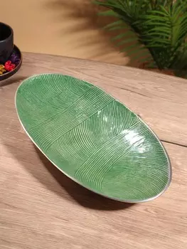 Блюдо, 41214.8 см, алюминий, зеленое