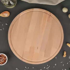 Доска для пиццы деревянная доляна, d=30 см, массив бука