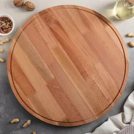 Доска для пиццы деревянная доляна, d=40 см, массив бука