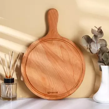 Блюдо для пиццы с ручкой adelica, d=25 см, бук