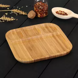 Менажница bellatenero striata, 4 секции, бамбук, 20201.5 см