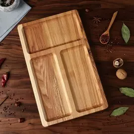 Менажница деревянная, с разделочной доской,