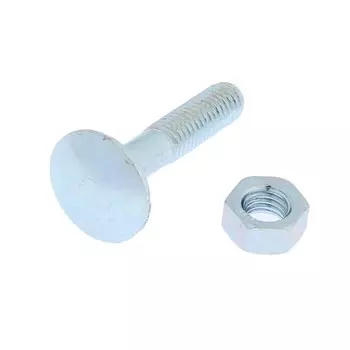 Болт мебельный тундра krep din603 6x30 с гайкой, цинк, 10 шт.