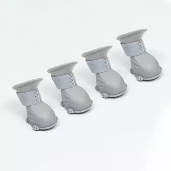 Ботинки для собак, резиновые, набор 4 шт, размер m , серые