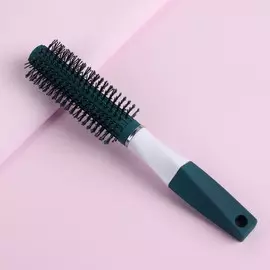 Брашинг, прорезиненная ручка, d = 1,8/4 22,5 см, цвет зеленый/белый