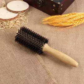 Брашинг для волос, деревянный, комбинированная щетина, d=30/60 мм, 22 (±1) см