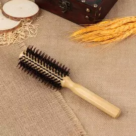 Брашинг для волос, деревянный, комбинированная щетина, d=20/50 мм, 22(±1) см