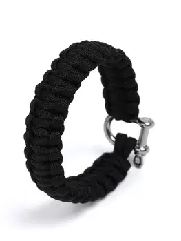 Браслет из паракорда, 25 см, черный