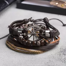 Набор браслетов кожаных