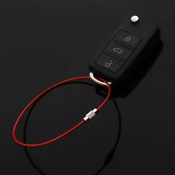 Брелок для ключей torso, стальной трос, 25 см, красный