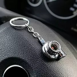 Брелок для автомобильных ключей cartage, турбина, металл, хром