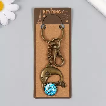 Брелок металл, стекло с карабином