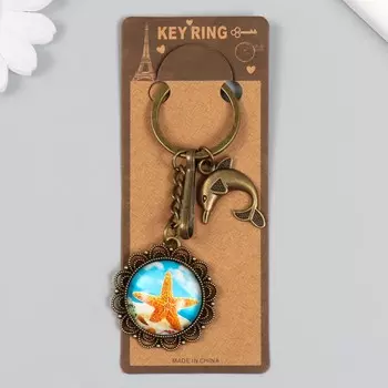 Брелок металл, стекло с карабином