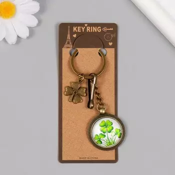 Брелок металл, стекло с карабином