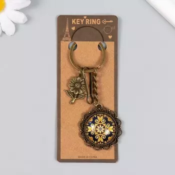 Брелок металл, стекло с карабином