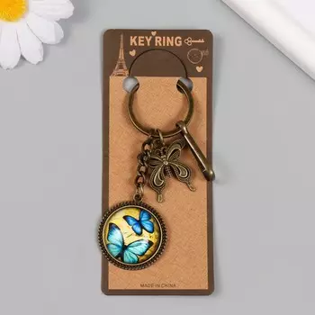 Брелок металл, стекло с карабином