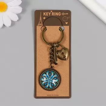 Брелок металл, стекло с карабином