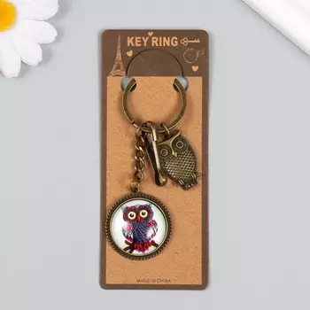 Брелок металл, стекло с карабином