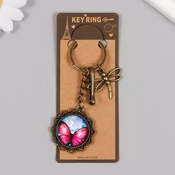 Брелок металл, стекло с карабином