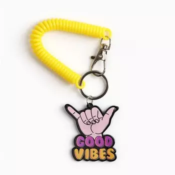 Брелок для ключей на резинке good vibes, 4.55 см