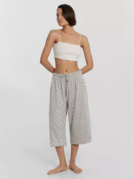 Бриджи домашние женские серые с монограммой mf