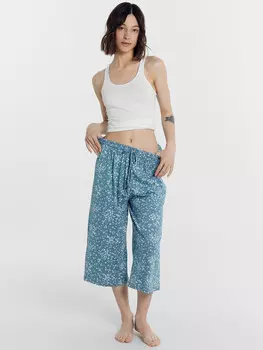 Бриджи женские дымчато-голубые с принтом