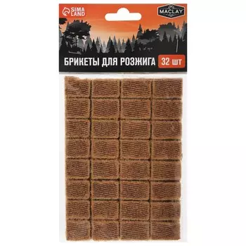 Брикеты для розжига maclay, 32 шт.