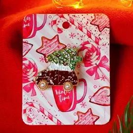 Брошь новогодняя