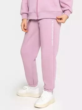 Брюки для девочек фиолетовые с печатью