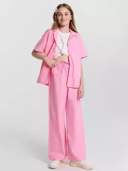 Брюки для девочек розовые в полоску