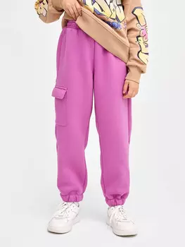 Брюки для девочек теплые в фиолетовом оттенке