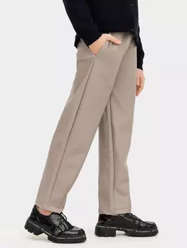 Брюки для девочек в сером цвете из экокожи