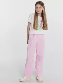Брюки для девочек в светло-розовом цвете