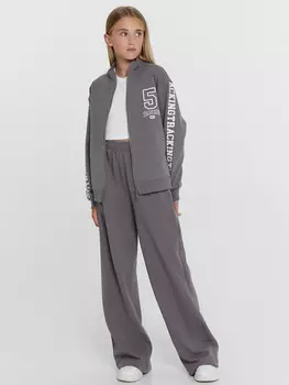 Брюки для девочек в темно-сером цвете