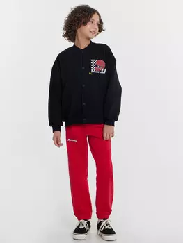 Брюки для мальчиков красные с надписью