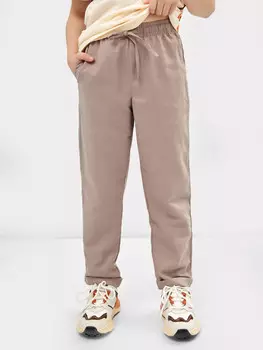 Брюки для мальчиков бежевые из льна и хлопка