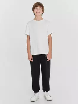 Брюки для мальчиков черные с печатью